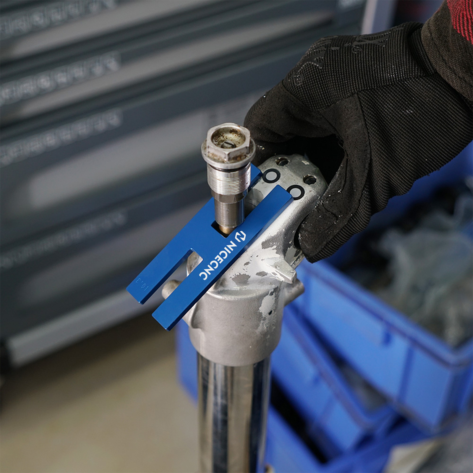 Fork Damper Cartridge Rod Holding Suspension Tool Holder Blue For Honda