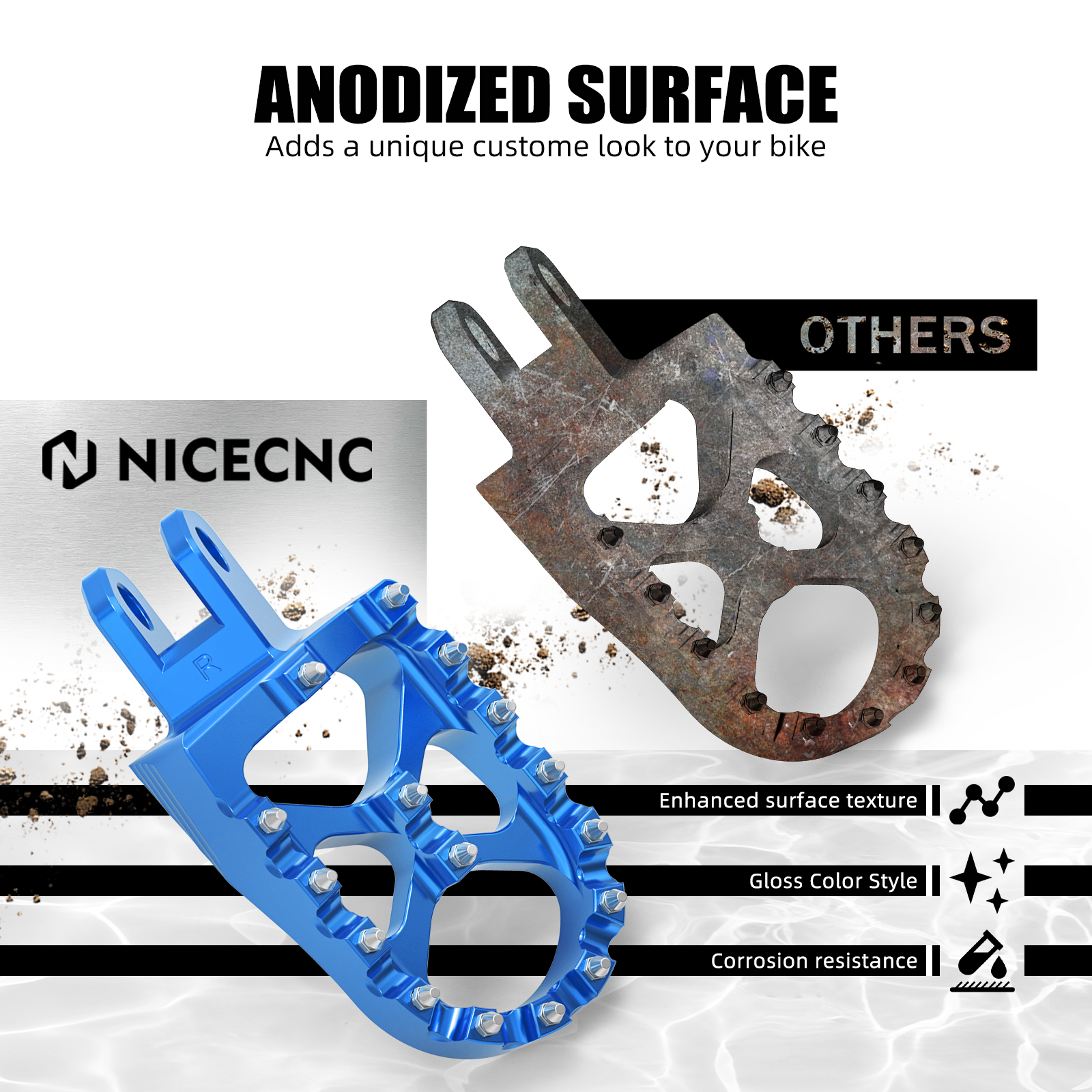 NiceCNC Foot Pegs Pedals Footpegs For Suzuki DRZ400S DRZ400SM 20002020