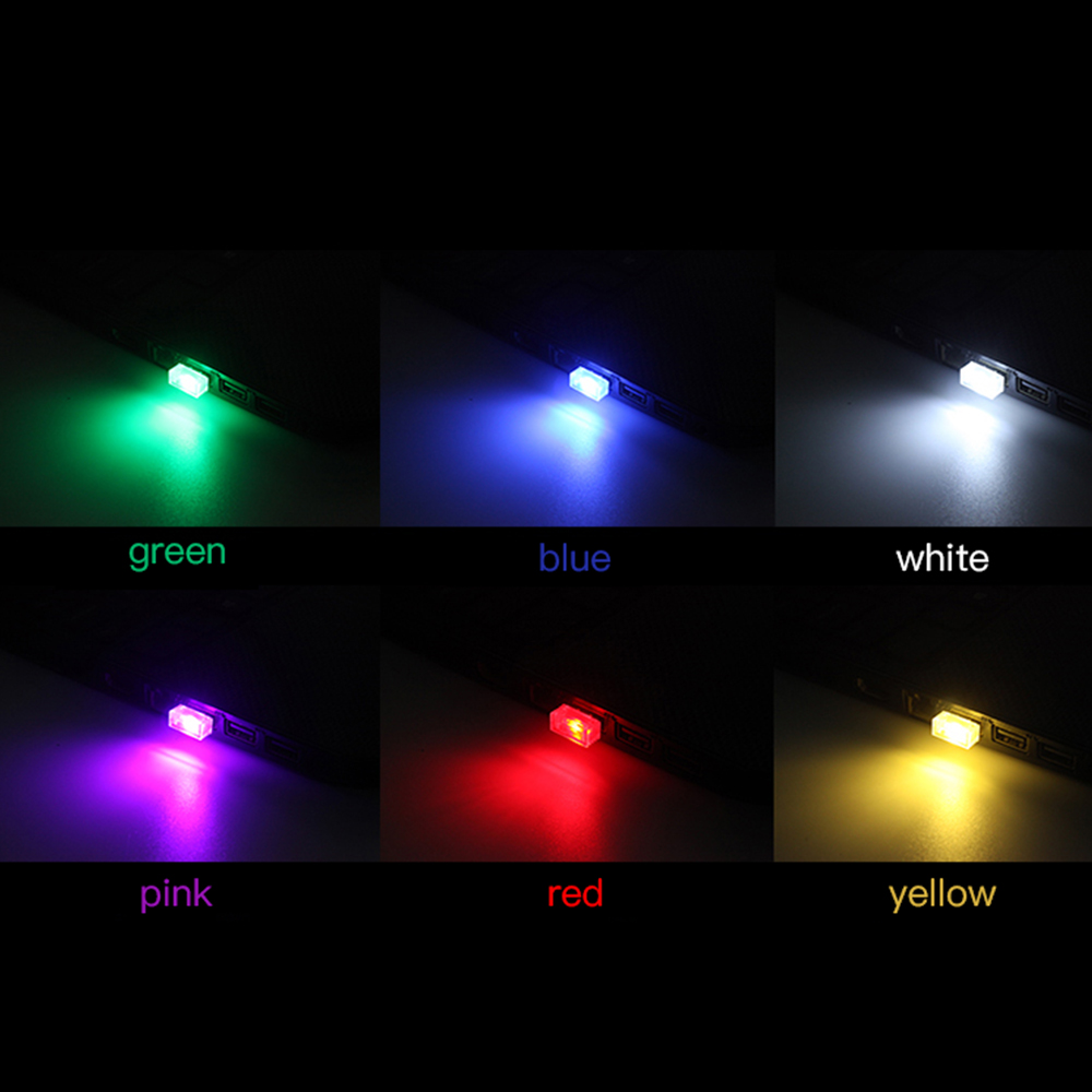 1PC Flexible Mini USB LED Light Colorful Lamp Fit For Car Atmosphere Lamp Bright