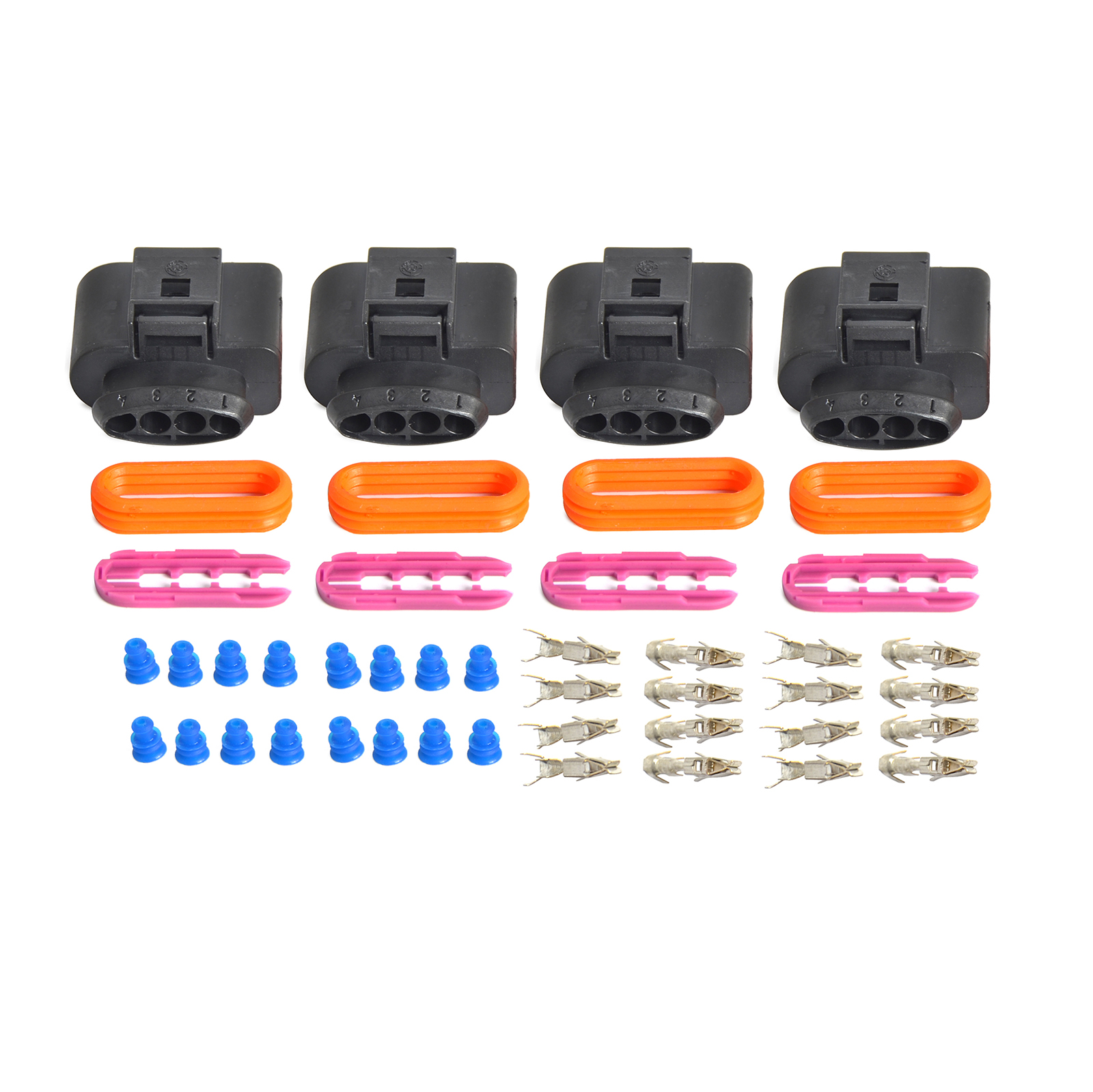 4 Set Ignition Coil Wiring Harness Connector Repair Kit For VW Audi ...