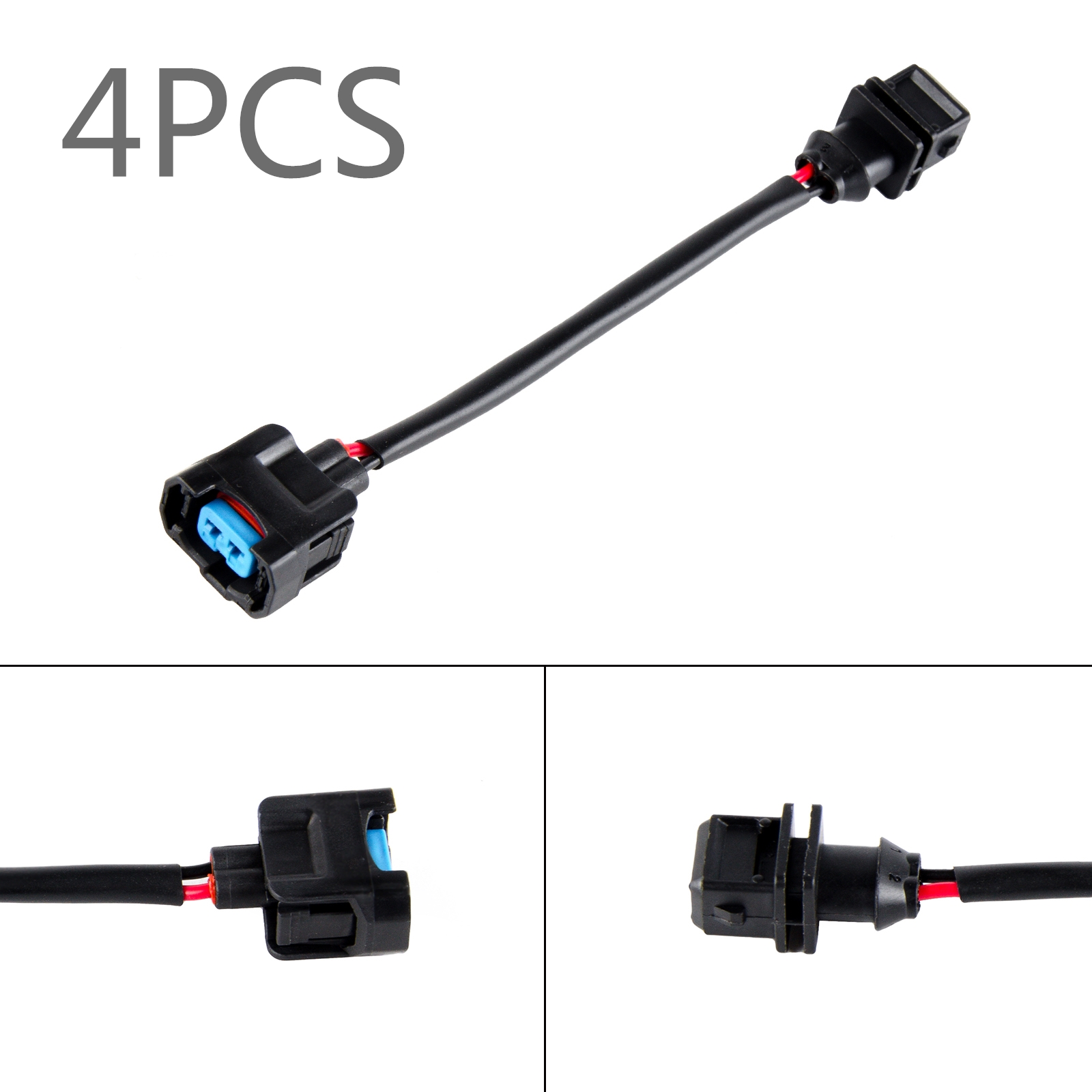 4PCS OBD1 TO OBD2 FUEL INJECTOR CONVERSION JUMPER HARNESS ADAPTER CLIP OVER PLUG